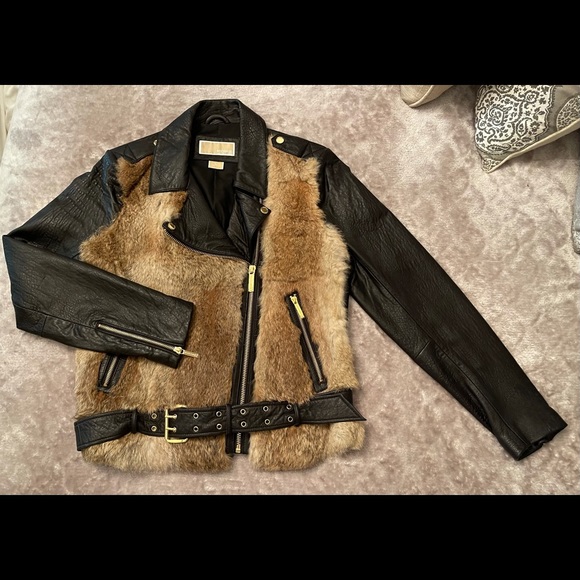 Michael Kors Jackets \u0026 Coats | Michael Kors Leatherfur Jacket | Color: Black | Size: L | Pm-95925408's Closet